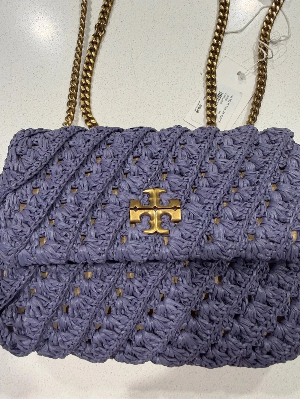 Tory Burch Kira Woven Bag Dark Lotus NWT